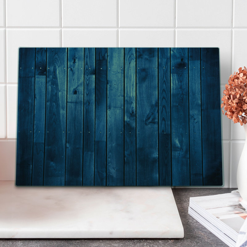 Planche à découper bleu foncé Ambesonne, grandes planches de bois, art bleu pâle