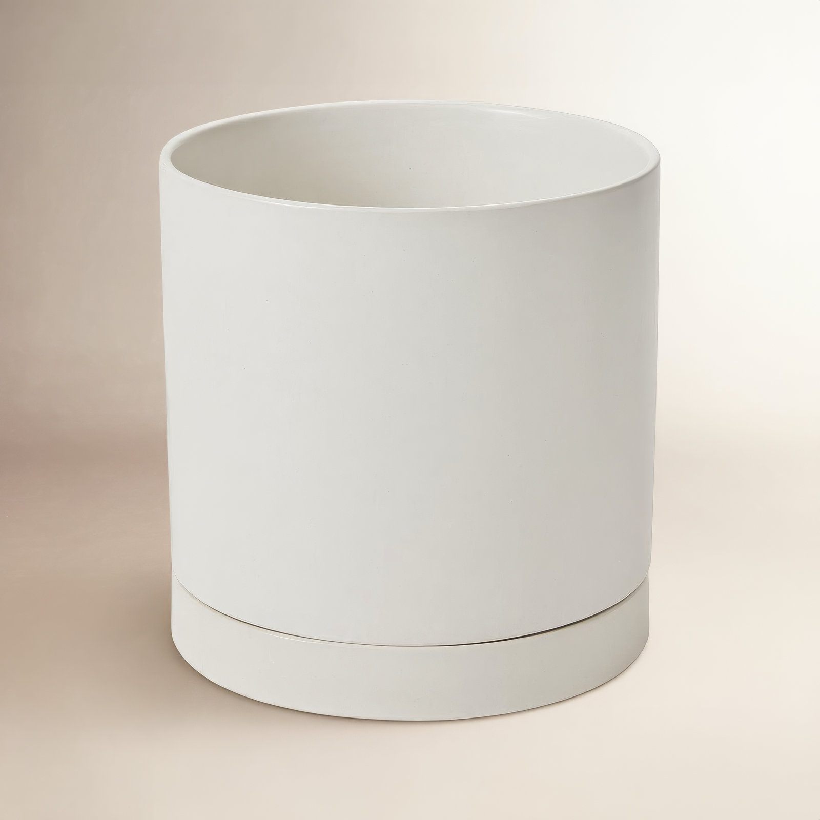 Carlotta 12" Ceramic Pot Planter, White, 10" H x 10" W x 10" D