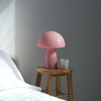 Lampe de table en verre avec champignon