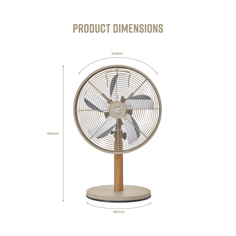 Swan Nordic Oscillating Personal Fan, Oatmeal