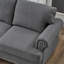 Canapé rembourré en tissu gris de 83 po.-1746702232