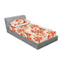 Vermillon, corail foncé / floral