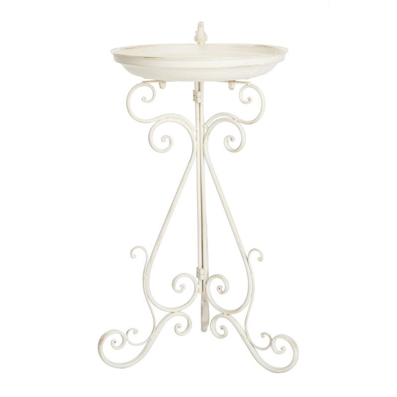 Ashlan Bird Bath, Pearl White