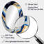 Décoration murale vibrante bleue et dorée Flow Art IV - miroir ovale bleu-113800980