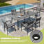 Table de salle à manger de patio ovale avec trou pour parasol et structure en aluminium-2145314817-2088027970