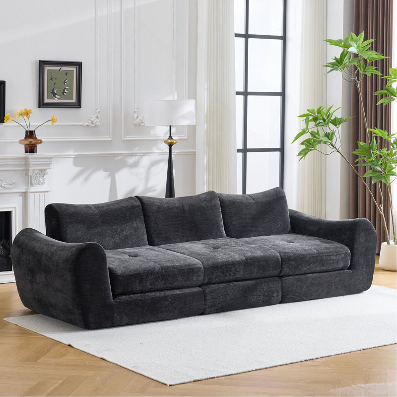 Canapé-lit modulaire convertible pliant avec sièges modulaires Cloud, Noir