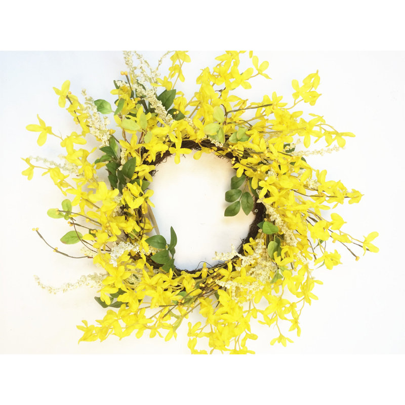 Faux Forsythia 18'' Wreath