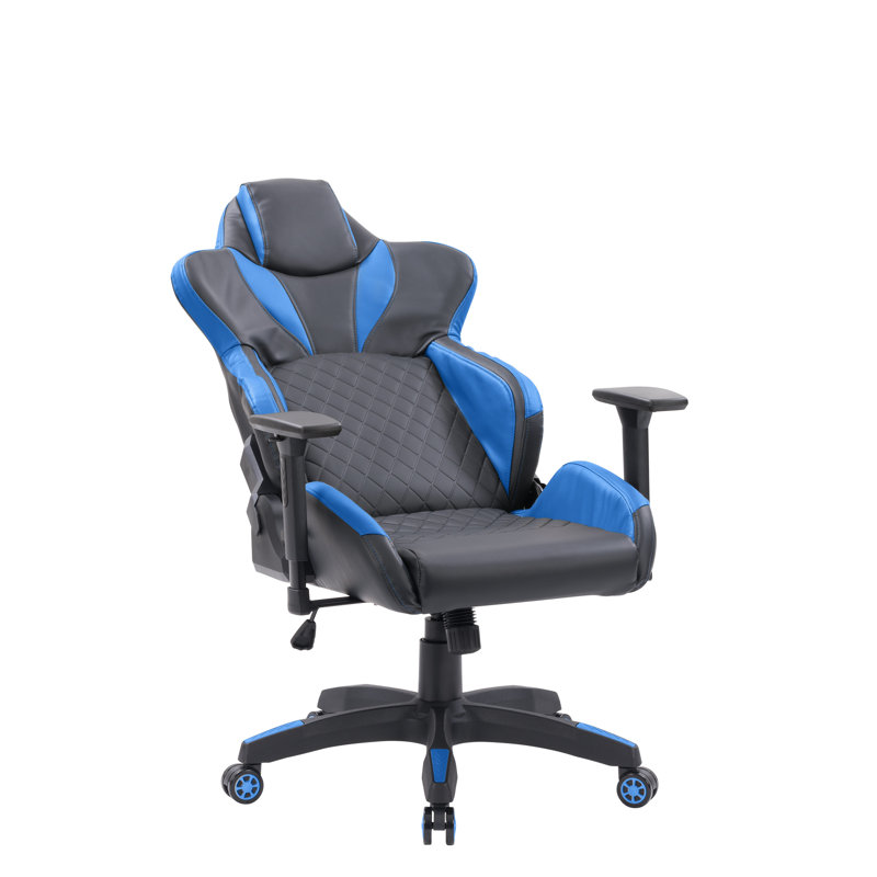 PC et chaise de course, Noir / bleu