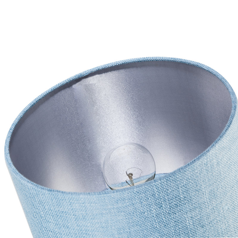 18cm H Linen Drum Lamp Shade ( No Direct Attachment Method ) in Blue