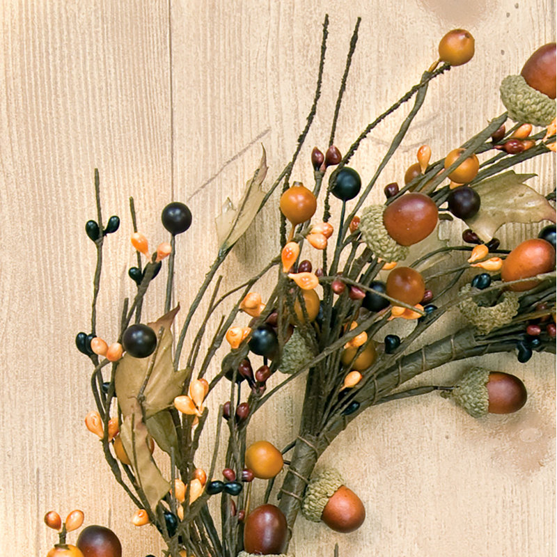 Faux Acorn Metal Wreath