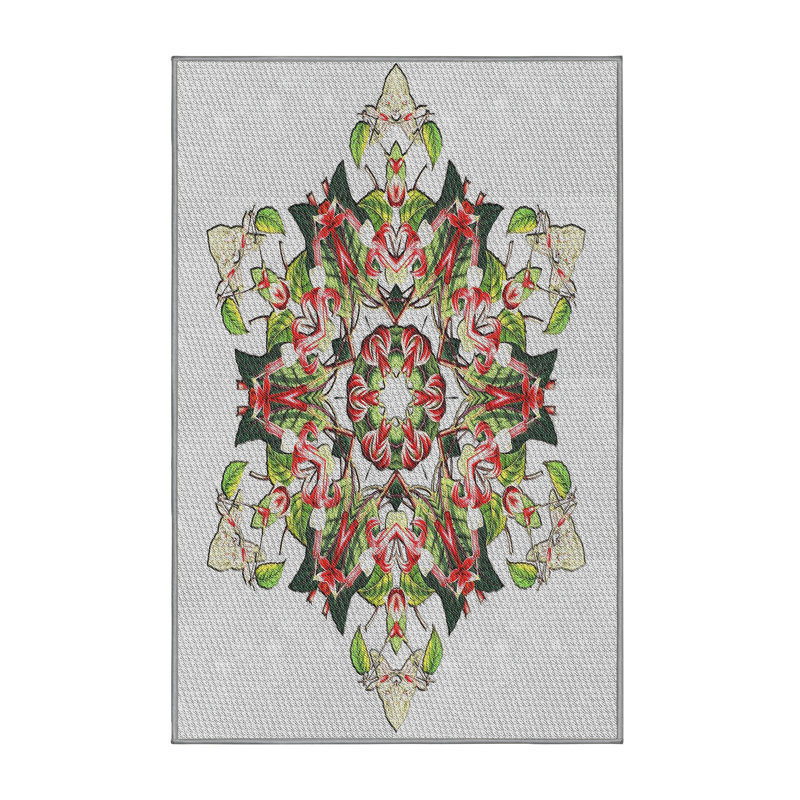 Vert Tapis décoratif, Rectangle 8 pi x 10 pi