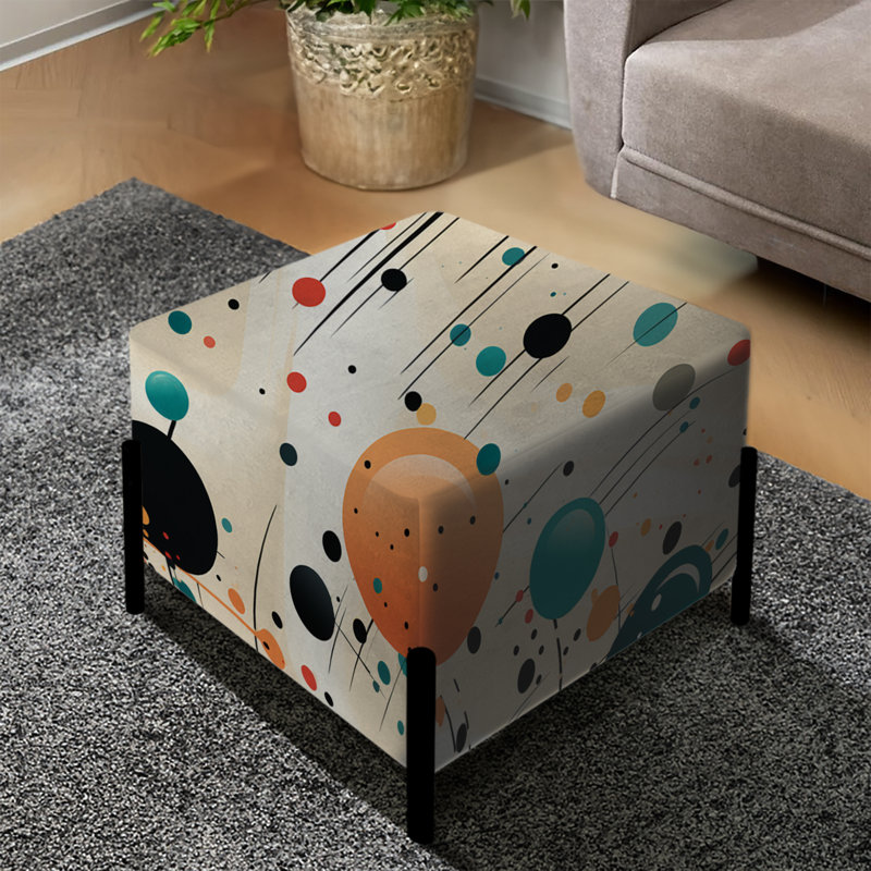 Futuriste Fusion à pois - Repose-pieds carré à pois