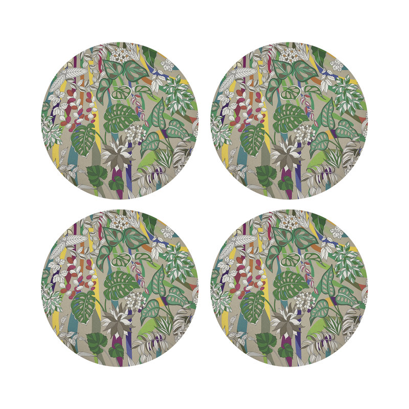 Sabi Jungle Pebble 16" Vinyl Placemat, Beige