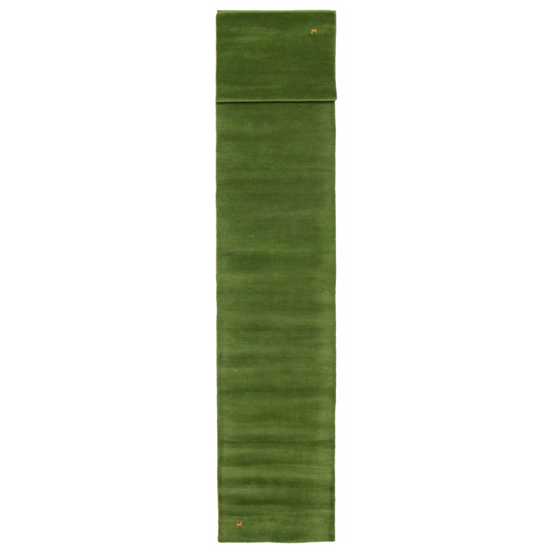 Tapis vert Kashkuli Gabbeh 2 pi 8 po x 17 pi 8 po