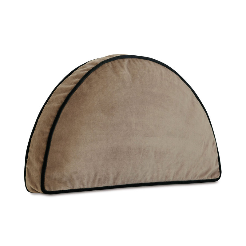 Housse et insert de coussin décoratif en velours Uma Demilune, Kaki