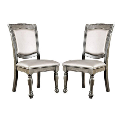 Ensemble de 2 chaises d'appoint rembourrées en similicuir