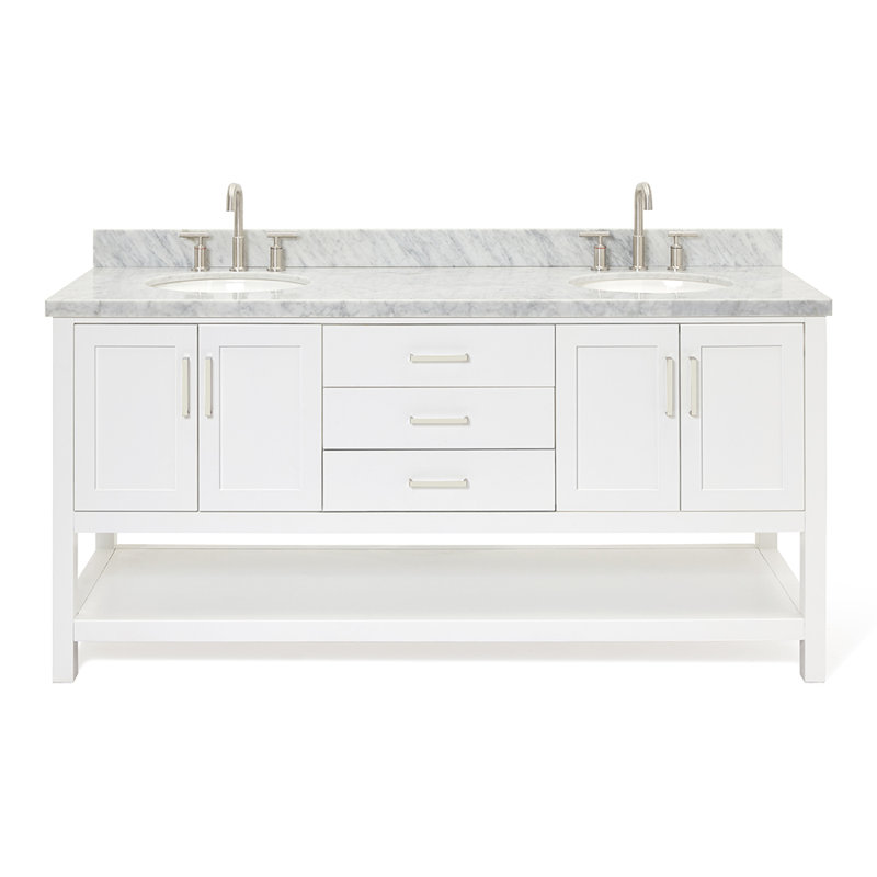 Magnolia 73" Double Bathroom Vanity Set, White