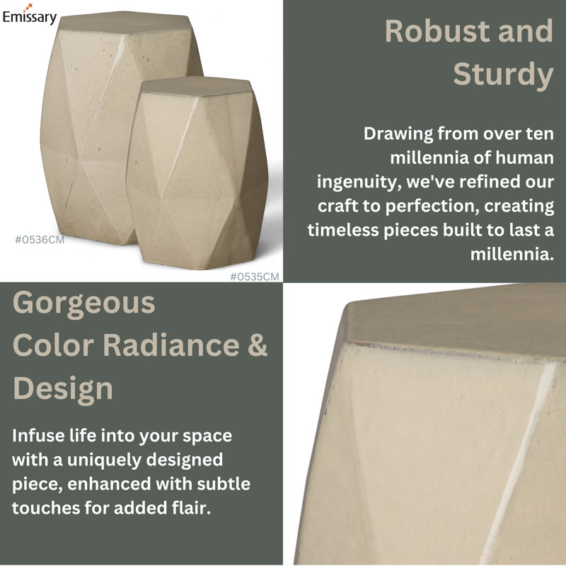Ibtihal Garden Stool, Cream