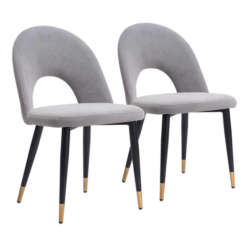 Chaise d'appoint à dossier bas Menlo, Gris