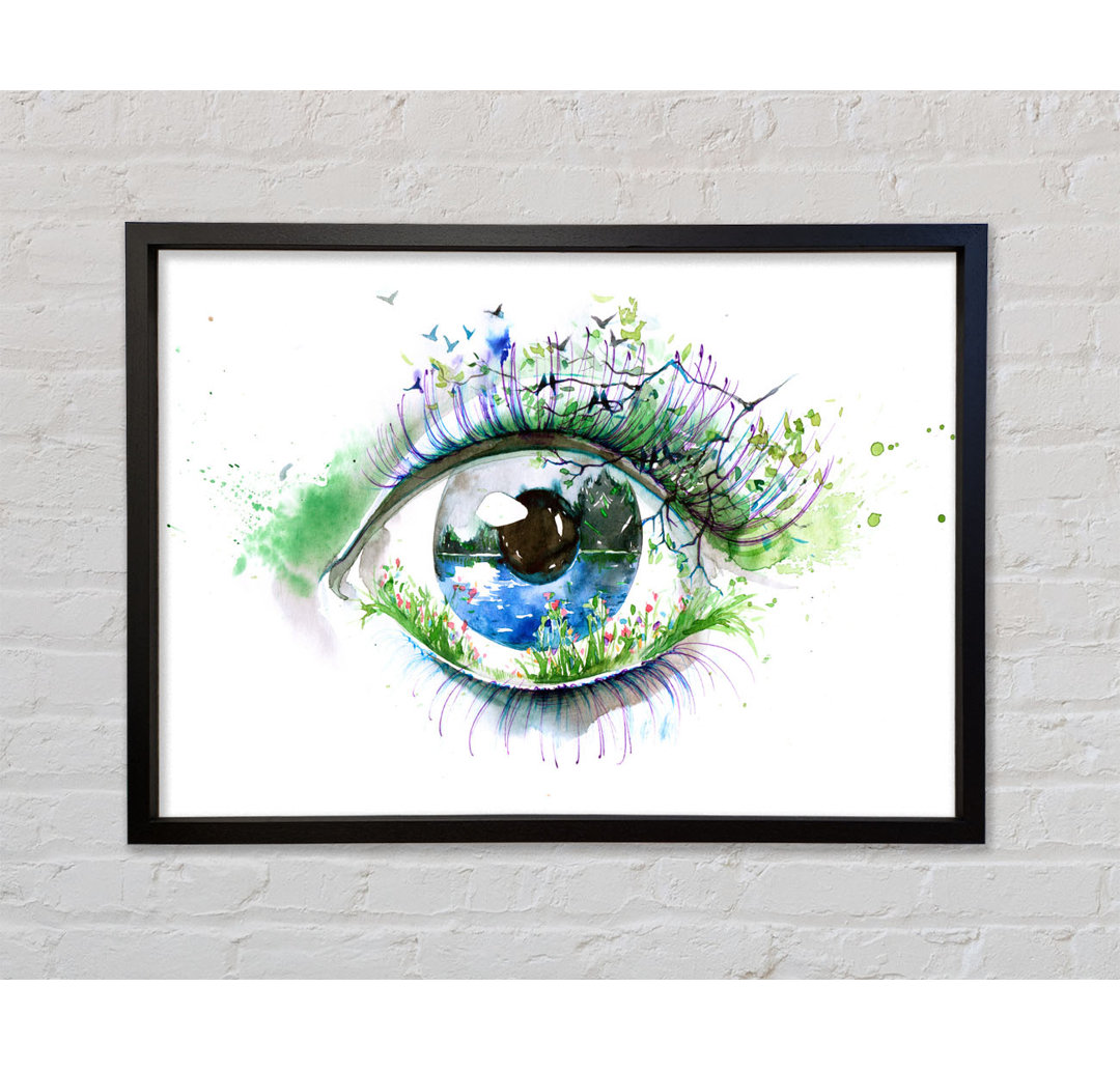 Aquarell Natur Auge Gerahmter Druck