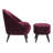Elle Decor Nico Mid Century Modern Velvet Accent Chair and Ottoman Set