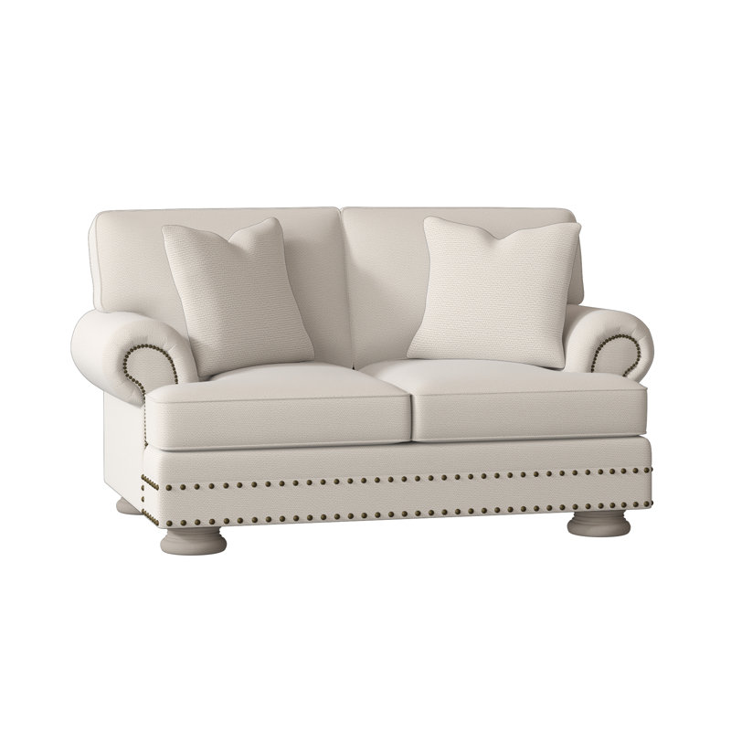 Foster Upholstered 71'' Loveseat, Cream Chenille 1345-002, Blanca