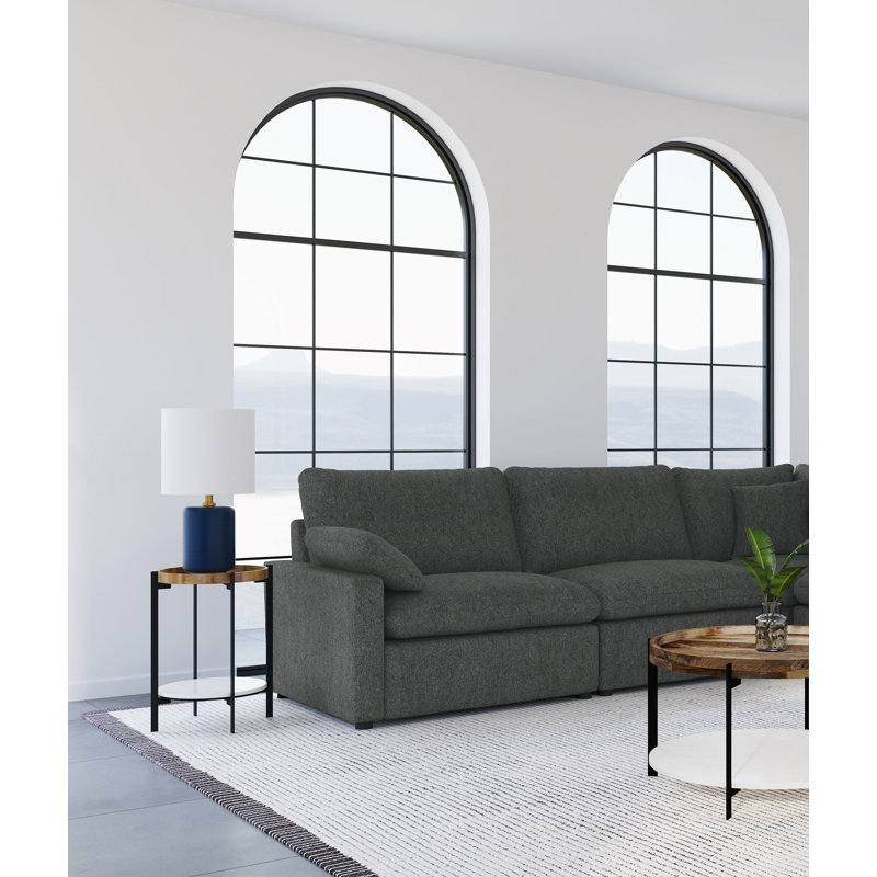 Fauteuil modulaire Sacramento gris foncé, Chenille grise foncée