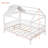 Full Size Wood House Bed With Fence, White