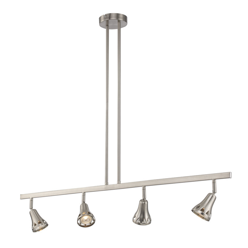 Ensemble de rail d'éclairage 39 po à 4 lumières, Nickel brossé