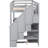 Twin Loft Bed With L-Shaped Desk, Cabinet, Drawers, And Selective Staircase - Gray Contemporary-478563238