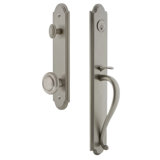 Handleset with Single Cylinder Deadbolt and Circulaire Door Knob and Rosette