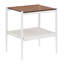 Table de bout rectangulaire 2 pièces avec plateau en verre trempé et tablette de rangement en panneau de fibres à densité moyenne, tables d'appoint de salon-1147791059-1147791056