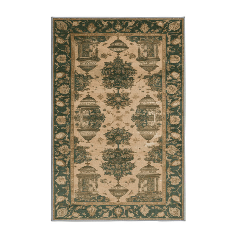 Machine Washable Persian Brown Area Rug, Rectangle 2' x 3'