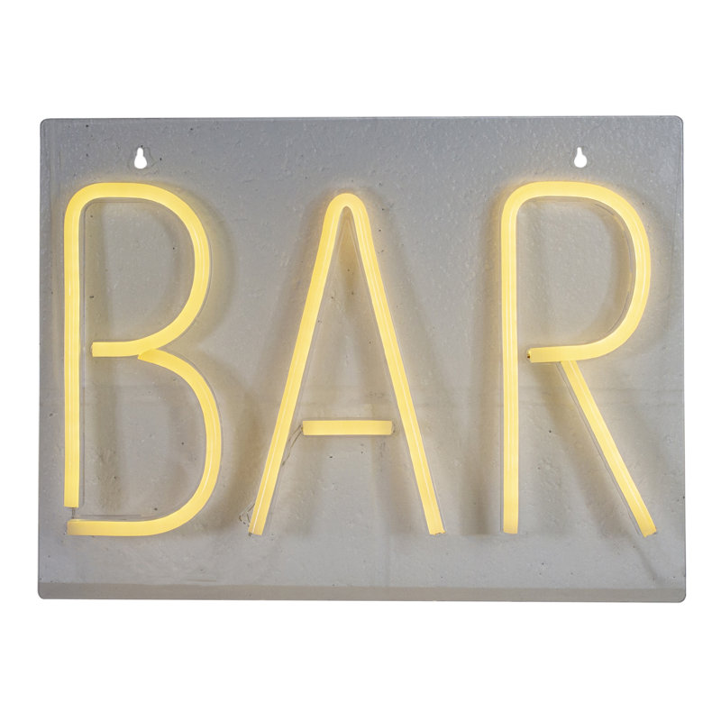 Enseigne murale lumineuse de style néon jaune 16 "à DEL