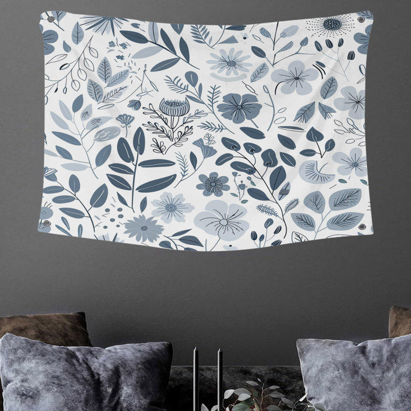 Tapisserie murale fleurs sauvages, H 88 po x l 104 po
