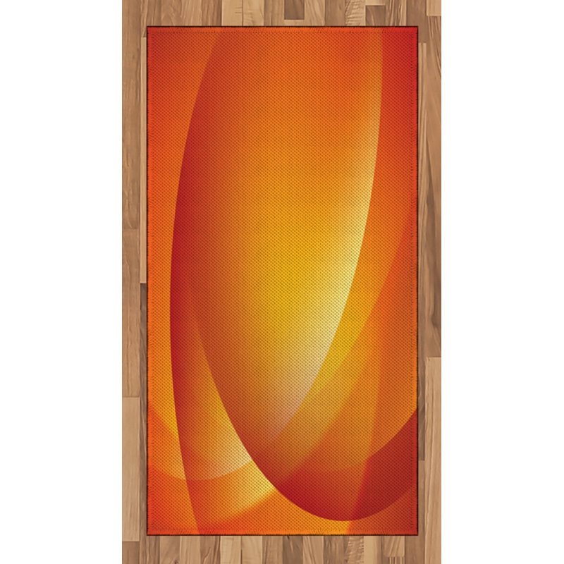 Orange High Density Long Fiber Poly Threads Decorative Area Rug Carpet, Rectangle 2'7" x 5'