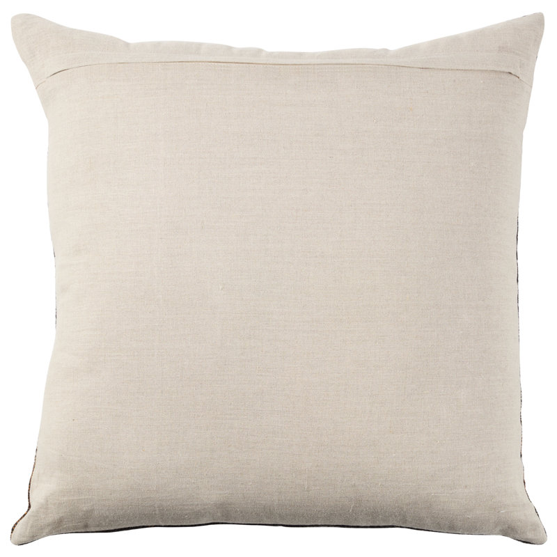 Harith Handmade Chevron Black and Orange Linen Square Pillow