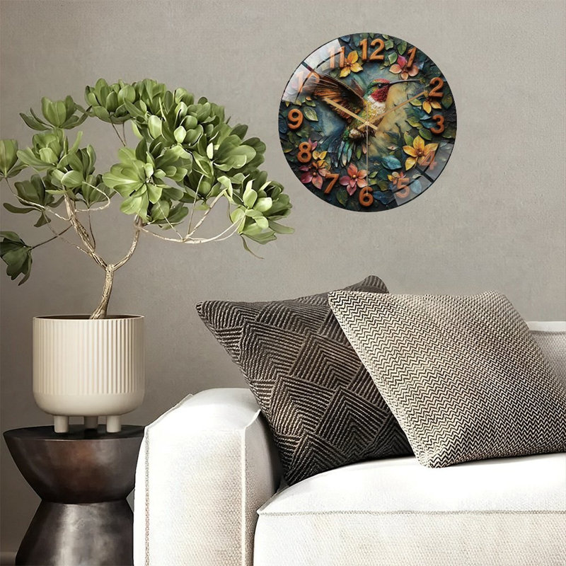 Horloge murale colibri 12 po