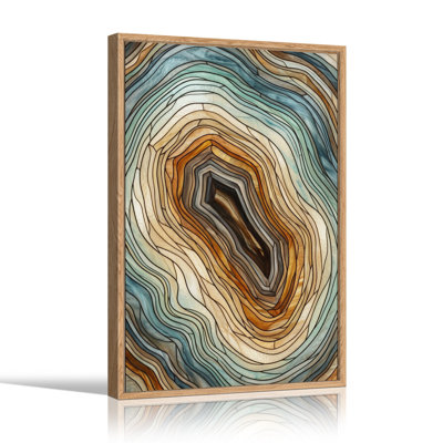 «Swirling» sarcelle et géode brune