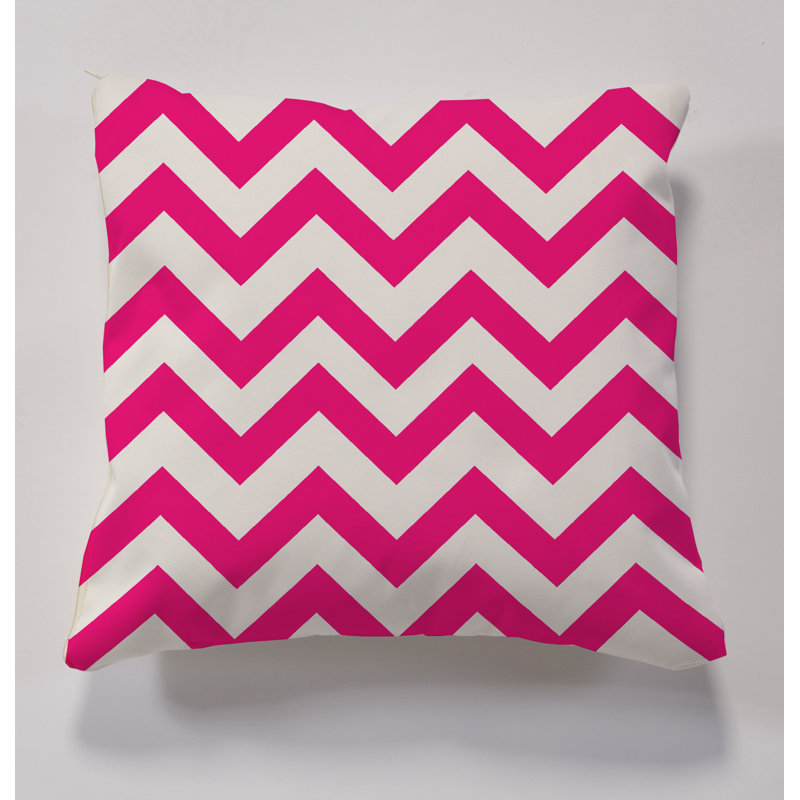 Iori Indoor / Outdoor Chevron Square Cushion, Pink