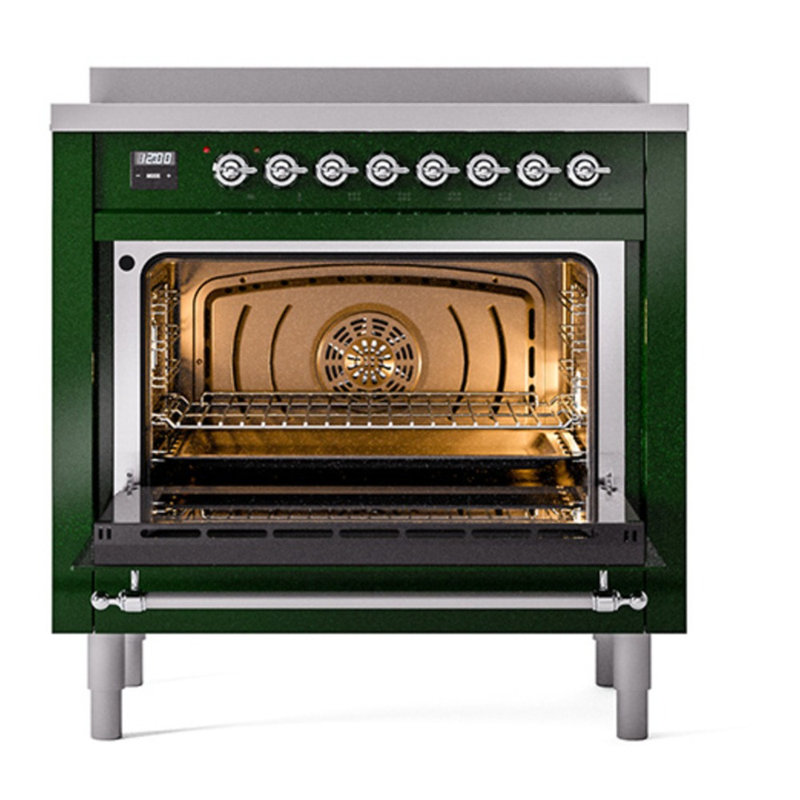 Cuisinière à induction 36 pouces avec 6 éléments à induction ILVE Nostalgie II Series (porte en verre)