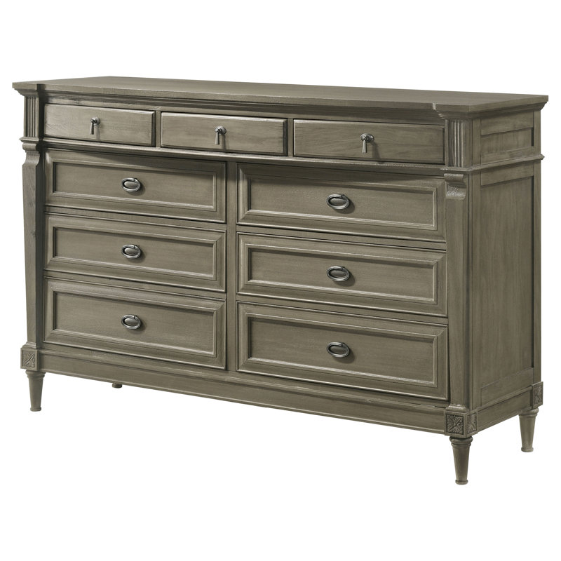 Commode 9 tiroirs Velanie gris français