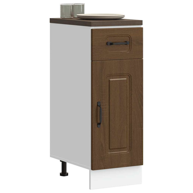 Pieds réglables en bois d'ingénierie vidaXL, Chêne brun, H 32,09 po x l 11,81 po x P 18,11 po