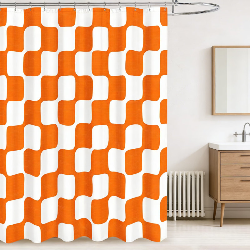 Ensemble de rideau de douche Retro, Orange