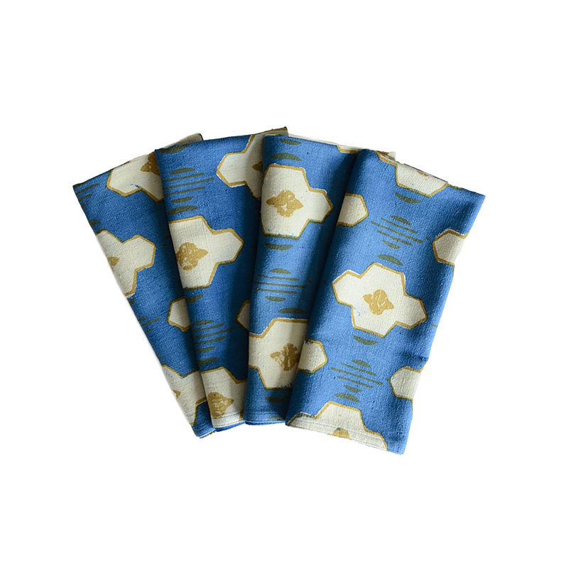 Modern Block Print Cloth Napkins