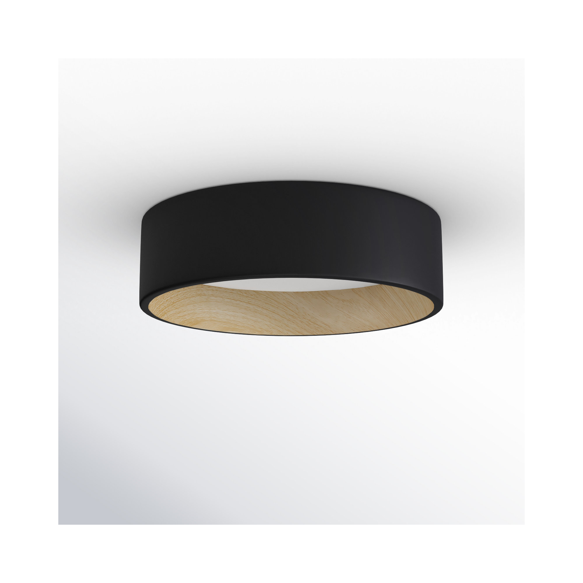 Bodine 1 - Light Unique/Statement Drum LED Flush Mount, Natural, 3.75" H x 13" W x 13" D