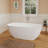 Fslefay 59'' Freestanding Bathtub Solid Surface Deep Soaking Tubs