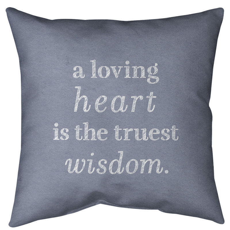 Love & Wisdom Floor Pillow, Blue/White, 28" H x 28" W