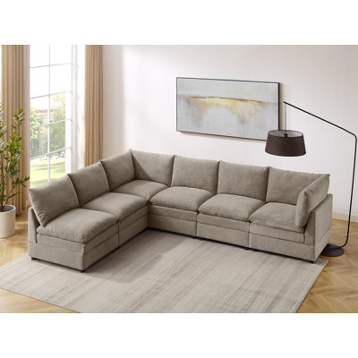  Cann 6-Piece Upholstered Modular Sectional Couch