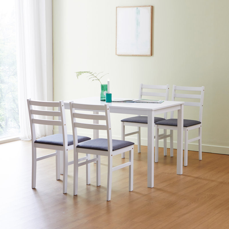 Ensemble de table de salle à manger 5 pièces Dainis, Blanc